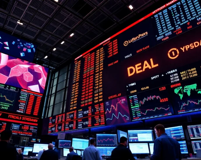 Real-time Stocks and Shares News updates with traders analyzing digital stock charts on screens